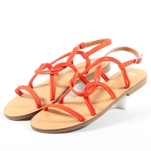 BP Shoes - BP Lana Womens Strappy Flat Sandals Orange Size 11